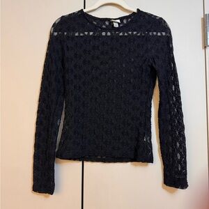 Black Lace Long Sleeve Top